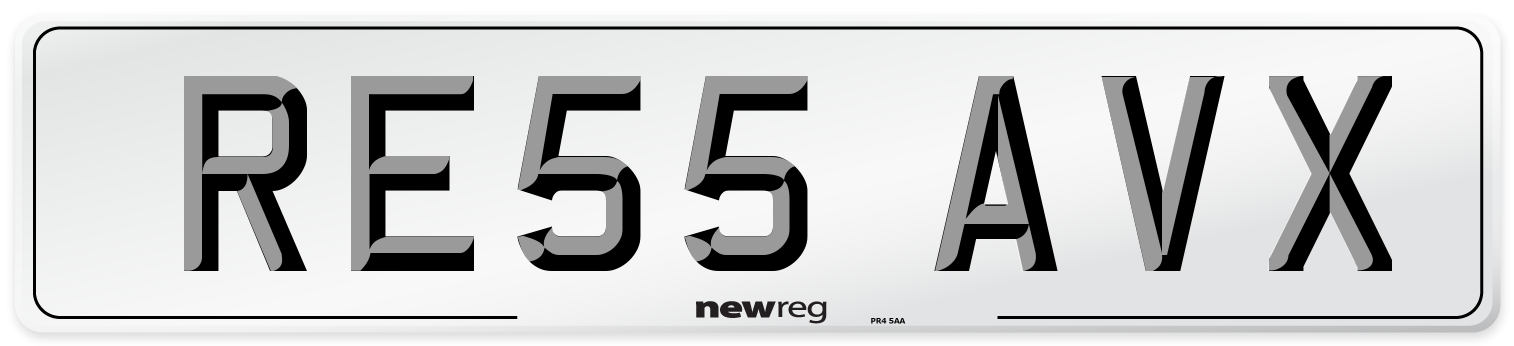 RE55 AVX Number Plate from New Reg